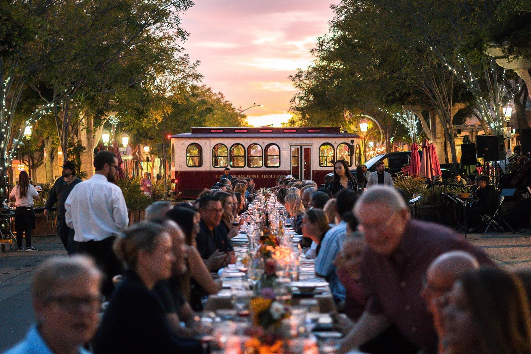Guests having a wonderful time during a Livermore Wine Trolley tour